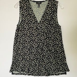 Jones New York Sleeveless Top Navy White Small